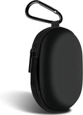 Oval Earbud Case Portable EVA Carrying Case Storage Bag Cell Phone Accessories Organizer with Carabiner for Earphone, Earbud, Earpieces, SD Memory Card, Camera Chips, Black1 by Woyinger