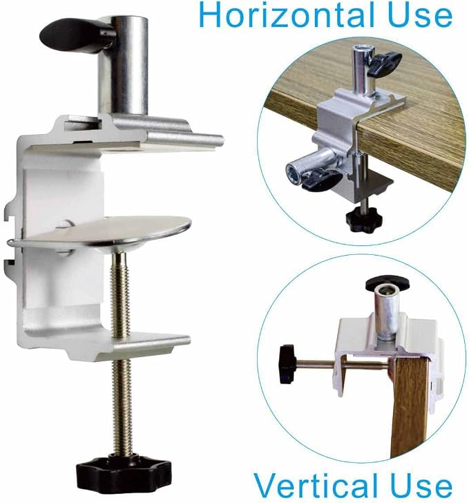 Replacement Heavy Duty C Clamp for 1/2” Base Magnifying Lamp,Desk Lamp,Swing Arm Lamp,Phone I pad Mount,Tablet Mic Holder,Table Mount Clamp for Microphone Stand Mic Boom Arm (G1 SIVLER) - Image 4