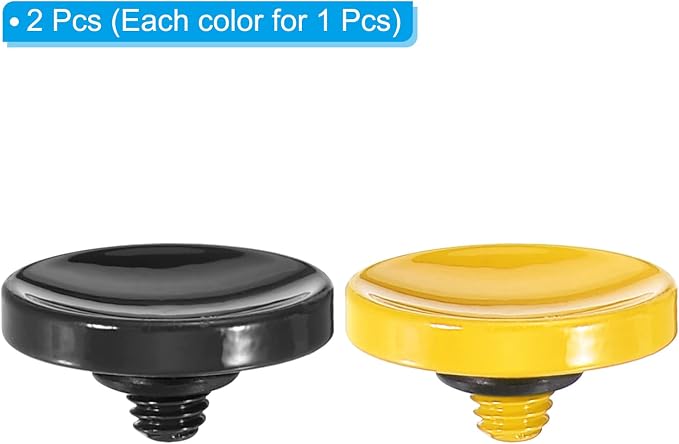 PATIKIL Camera Shutter Button, 2 Pack Soft Shutter Release Button Pure Copper Camera Button Concave, for Nikon for Fujifilm for Leica Black/Yellow - Image 3
