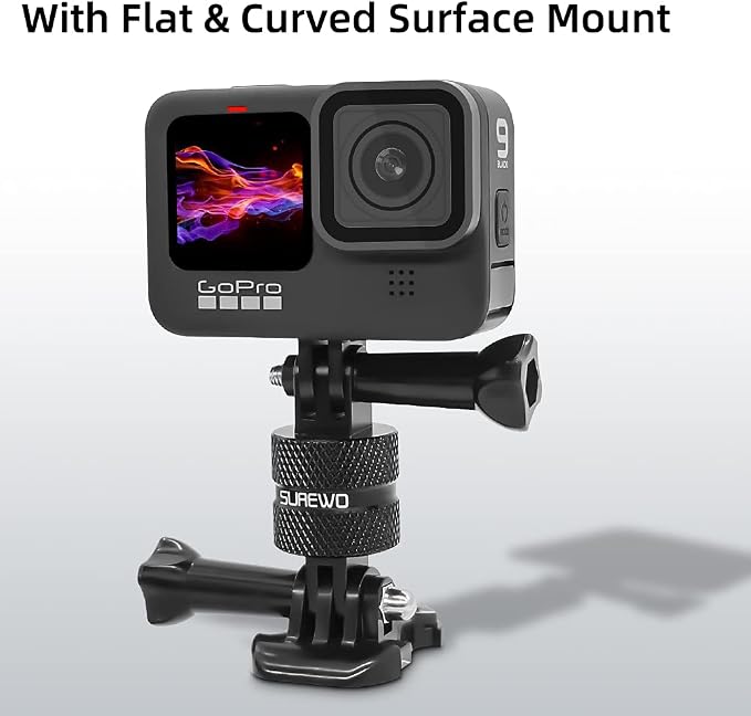 Aluminum 360 Degree Rotation Camera Mount, Metal Bracket Adapter, Aluminum Adapter Camera Mount Compatible with GoPro Hero 13/12/11/10, DJI Action 6/5 Pro/4/3, Sony and Other Action Cameras - Image 4