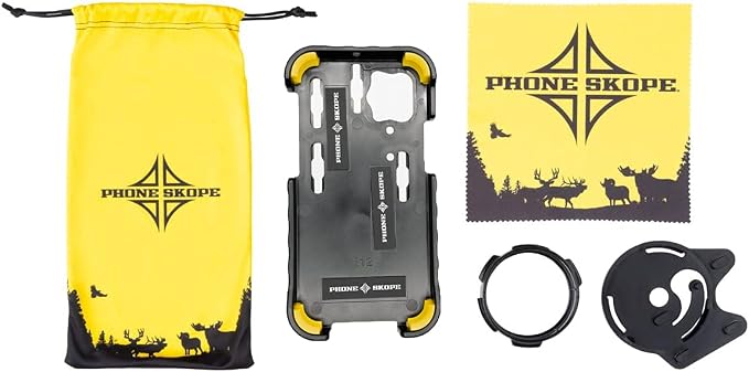 Phone Skope Complete Digiscoping Kit: Ideal Scope Camera for Hunting/Birding/Stargazing - Phone Scope Adapter Kit Includes Phone Scope Mount Case, Eyepiece Adapter, Lens Cloth - Fits Most Smartphones by PhoneSkope