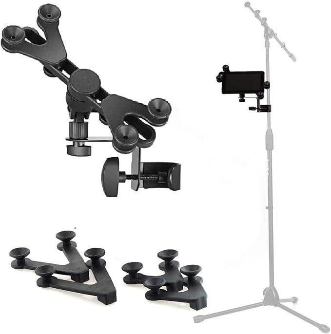 Hola! Music HM-MTH Microphone Music Stand Tablet Smartphone Holder Mount - Fits Devices from 6 to 15 Inch by HolaMusic