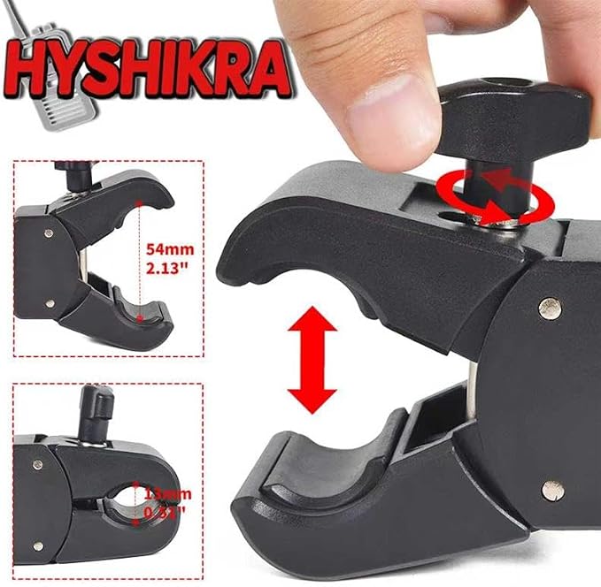 Universal Quick-Adjust Clamp with 1/4 Inch Thread Compatibility, 13-54mm Width Adjustable Grip for Camera, Light, Desk, Tactical Gear Mounting - Image 2
