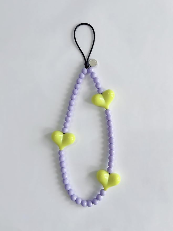 Drawwind Phone Charm Beaded Wristlet Strap Universal Cell Phone Lanyard Cute Bracelet Wrist Strap Beaded Chain String Handmade Accessories for Case Camera Bags (Green Heart) - Image 6