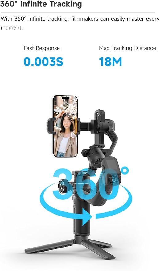 FeiyuTech SCORP Mini 3 Gimbal Stabilizer for Smartphone, Built-in AI Tracking Module & Cooling Fan, 2KG Payload 3-Axis Phone Gimbal with Integrated Grip Design, Gimbal Stabilizer for iPhone & Android - Image 7