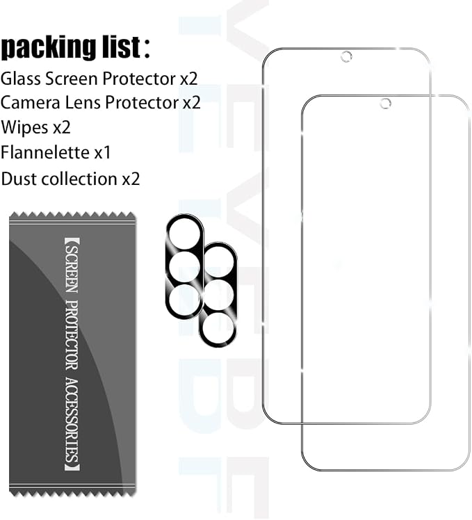 Galaxy A57 / A37 HD Clear Tempered Glass Screen Protector + Camera Lens Protectors, [2+2 Pack] [3D Glass] [Anti-Glare] [Bubble-Free] Screen Protector Glass For Samsung Galaxy A57 / A37 - Image 7