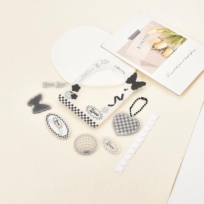 Kpop Photocard Holder Stand 3 Inch Acrylic Butterfly Picture Frame Kpop Card Display Stand Photo Card Decor Y2K Keychain Set K-Pop Gifts Teen Girl K-Pop Stuff Desk Accessories - Image 4