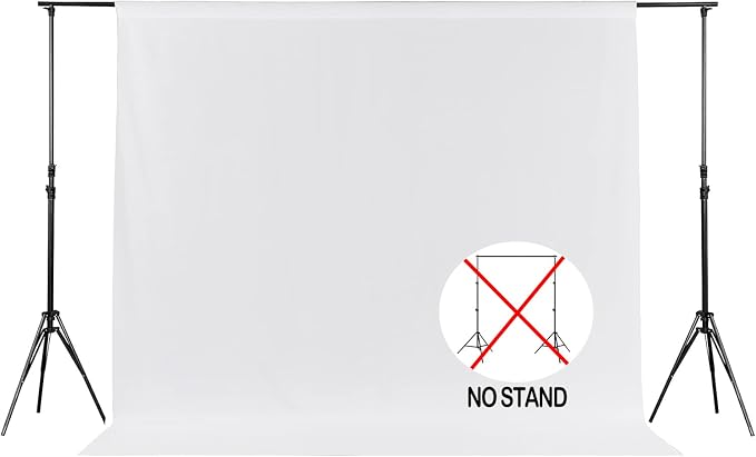 Joccun 10X10FT White Backdrop Background for Photography,Polyester Backdrop Curtain Background Screen for Photography,Photoshoot,Video Recording,Studio(10X10ft,White) - Image 2