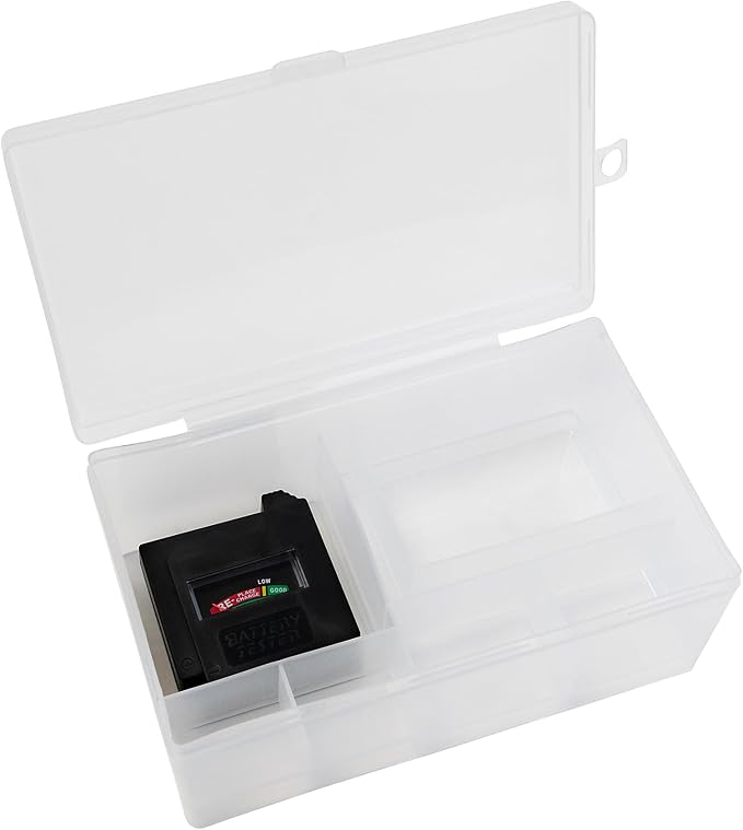 Dial Industries Battery Organizer Case with Tester for 12 AAA 12 AA 6C 4D | Built in gauge checks charge before use, Keeps loose batteries sorted by size, Great for drawers, closets or garages - Image 6