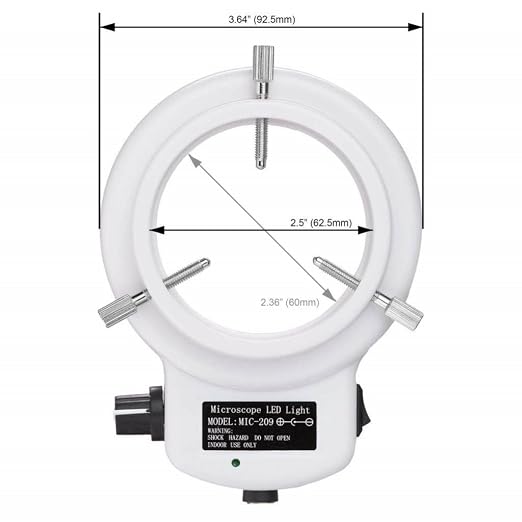 AmScope LED-144W-ZK White Adjustable 144 LED Ring Light Illuminator | USB 2.0 Connectivity Stereo Zoom Microscope 144-LED Ring Light - Image 3