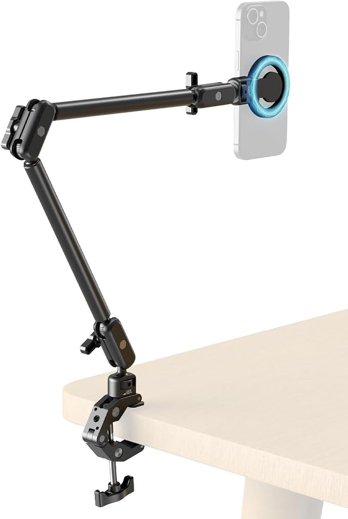 SMALLRIG Desktop Clamp Magic Arm Kit for MagSafe for iPhone, 55cm / 21.6" Two-Stage Adjustable Flexible Arm with Secure Grip for Smartphone, Webcam, Action Cameras - 5626 by SmallRig
