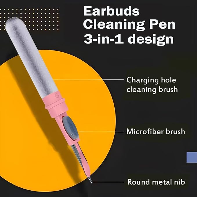 Cleaner Kit for Airpods,Earbuds Cleaning kit for Airpods Pro 1 2 3, Multi-Function Cleaning Tool with Brush Flocking Sponge for Wireless Earphones Bluetooth Headphones Case Camera and Phone (Pink) - Image 2