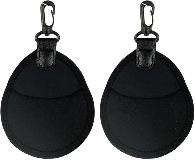 2 Pack Lens Filter Pouch Mini Storage Bag Sleeve Protective Case with Keychain Hook 2 Pockets For Camera CPL MC UV ND 25mm-77mm 43mm 46mm 49mm 52mm 55mm 58mm 62mm 67mm, Black by Unknown