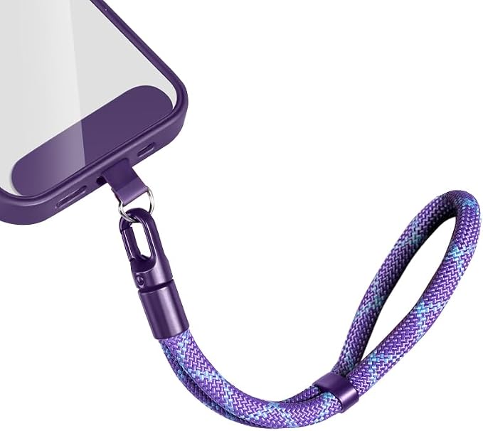 Phone Wrist Strap Lanyard Hand Universal Adjustable Phone Finger Grip Wristlet with Patche Tether Anti Theft for iPhone 16 Pro Max 15 14 Charms for Keychain USB Flash Drive Wallet ID Tag Puple-Blue by Casecond