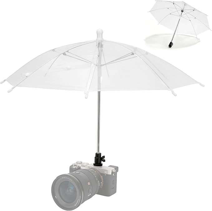 19.7" Camera Hot Shoe Umbrella Clear Camera Umbrella(NOT for Sunshade) | Transparent,Camera Umbrella Rain Cover for Nikon Canon Sony Fuji Mirrorless Cameras & Lenses Outdoor Shooting Photos Video by Kiorafoto
