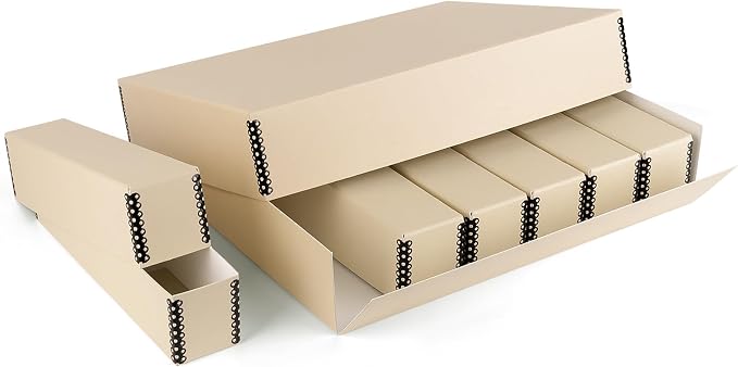 Golden State Art, Archival Slide Storage Box, Tan, 15.5"x11.5"x3" | Acid-Free Metal Edge Organizer With 6 Inner File Cases, Holds Up to 840 Films, For Storing Photos and Negatives - Image 9