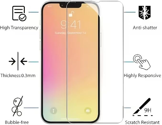 XDesign [3+2 Pack Galaxy S26 Ultra Screen Protector, 9H Tempered Glass Scratch Resistant, Ultrasonic Fingerprint Support, For Samsung Galaxy S26 Ultra 5G 6.8 Inch Glass Screen Protector - Image 6