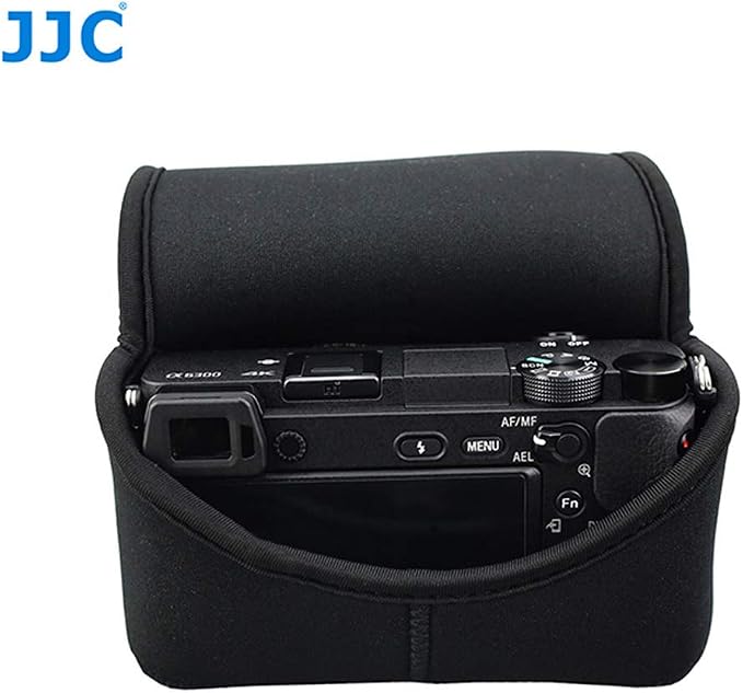 JJC Black Ultra Light Neoprene Camera Case for Sony a6600 a6500 a6400 a6300 a6100 a6000 a5100 +18-55mm/E 50mm F1.8 Lens, Pouch Bag for Fuji X-T30 X-T20 X-T10 +16-50mm, Canon PowerShot SX530 SX540 G3X - Image 5