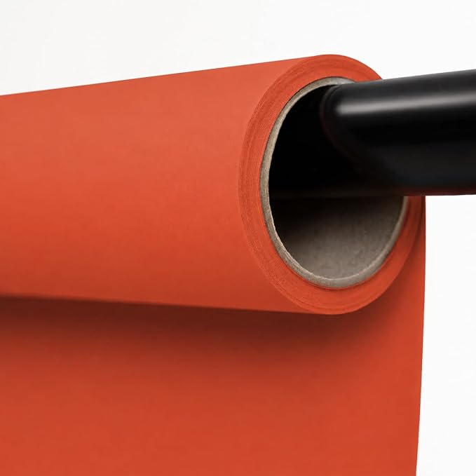 Kate Seamless Paper Backdrop for Photography Orange Photo Backdrop Paper Roll (53''x32.8' Bright Orange) by KateBackdropforPhotography
