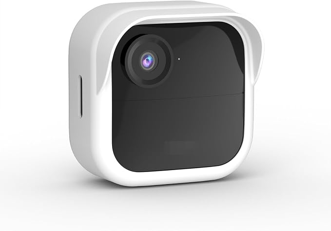 Silicone Case Cover for All-New Blink Outdoor 4 (4th Gen) - Weatherproof Protective Skin Cover with Hat Brim for All-New Blink Outdoor 4 & 2K Smart Security Camera (White, 1 Pack) by QOPOTO