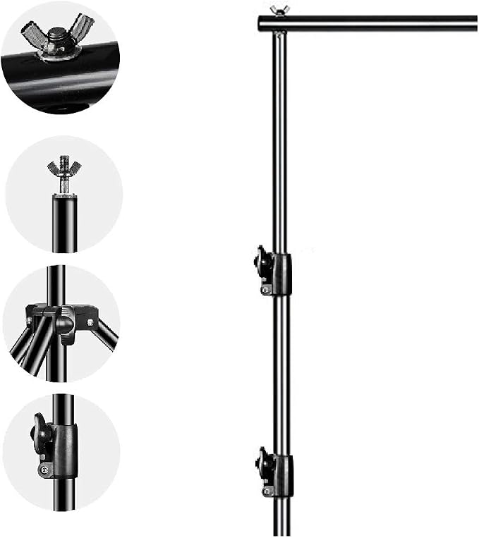 12ft x 10ft Photo Video Studio Heavy Duty Adjustable Photography Muslin Backdrop Stand Background Support System Kit with Carry Bag 4 Spring Clamps - Image 6