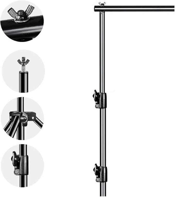 SLOW DOLPHIN Photo Video Studio 12ft (W) x 10ft (H) Heavy Duty Adjustable Photography Backdrop Stand Background Support System Kit with Carry Bag - Image 5