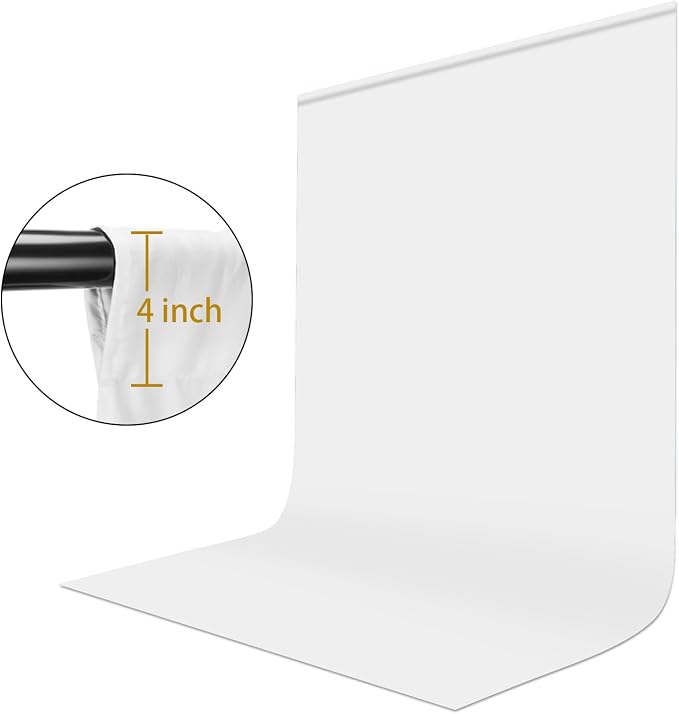 6X9FT White Background for Photography (Background Only) | White Photo Booth Backdrops for Photoshoot, White Backgrounds Screen Video Recording Parties Curtain, Low Temperature Ironing - Image 5