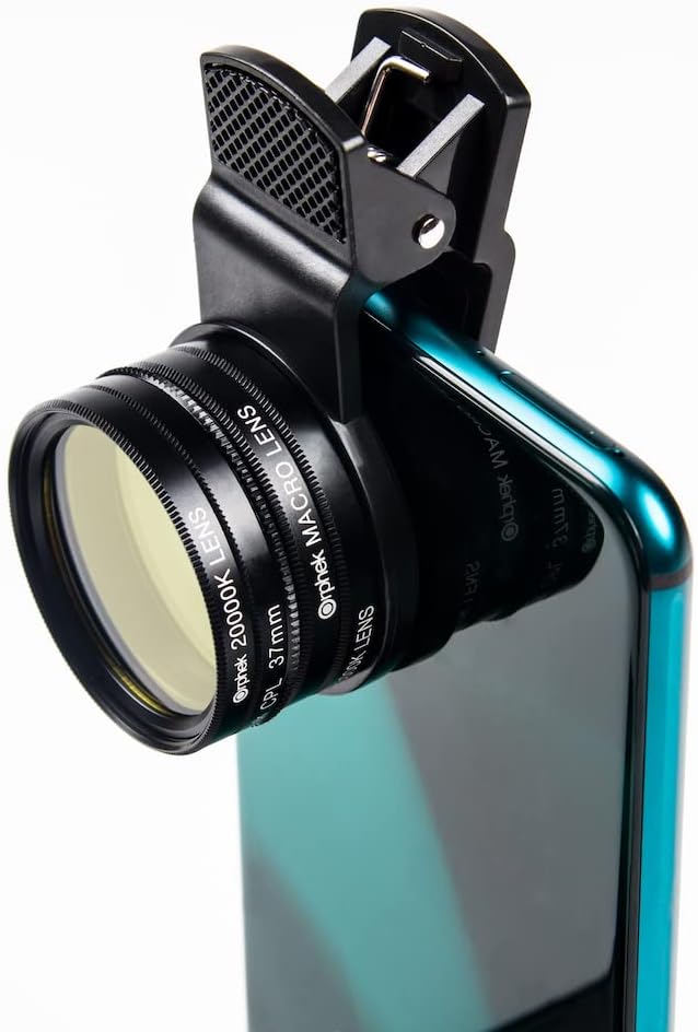 Orphek Coral Lens – Kit for All Smartphones – 4 Lens Included: Macro, CPL 37mm Polarized, 15,000k Orange, 20,000k Yellow – Universal Phone Clip – Lens Made of Glass – for Better Photography - Image 6