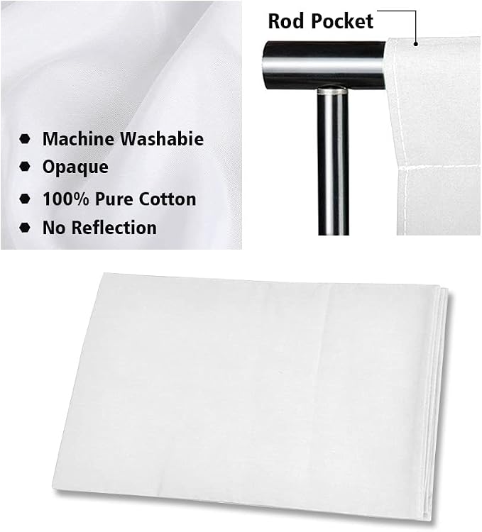 SLOW DOLPHIN Photo Video Studio 10 x12ft 100% Cotton White Muslin Backdrop with 10 x 10ft Stand Photography Background Support System Kit Clamp, Clips,Carry Bag - Image 5