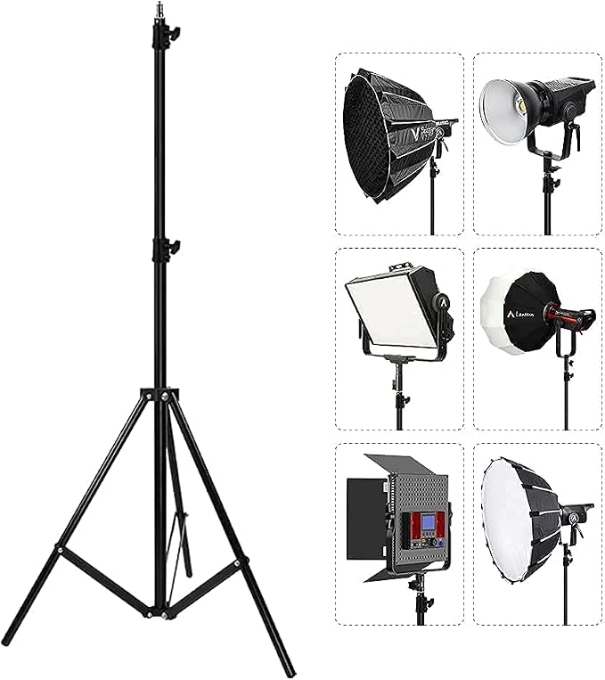 Heavy Duty Light Stand 9.5 Feet/2.8 Meters Adjustable Spring Cushioned Metal Photography Tripod Stand for Photo Studio Speedlight, Ring Light, Photographic Equipments Thickening Flash Stand - Image 9