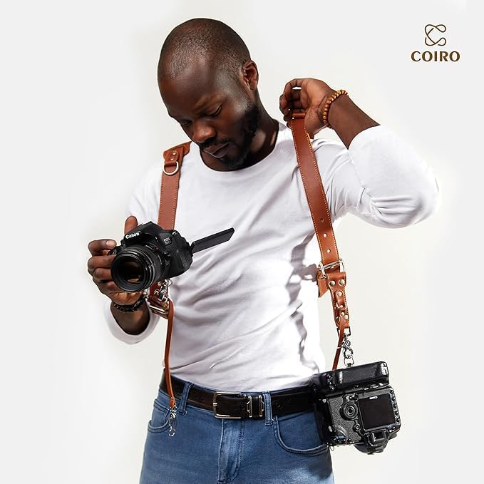 Dual Camera Harness Leather Camera Strap DSLR/SLR, All-Day Comfort - Image 6