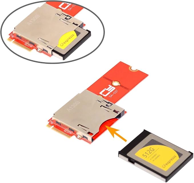M.2 NVMe M-Key Host to CF Express Extension Adapter M2 for CFE Type-B Support R5 Z6 Z7 Memory Card - Image 2