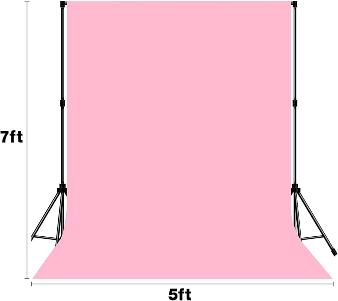 Pink Photo Backdrop Fabric Professional Background 5x7ft Valentine's Day | Seamless Design eliminates Wrinkle Portrait Photography Wedding Dark Theme Decorations - Image 8