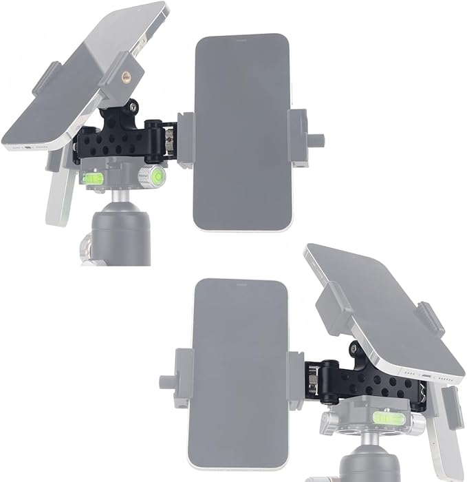 Triple Phone Holder Tripod Mount Adaptor | 180-degree Tilt Head | Vlogging Live Streaming Tool for Camera, Light, Microphone | Multiple Phone Bracket to Tripod - Image 3