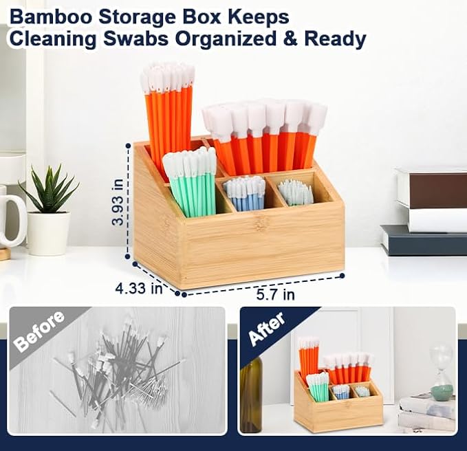 250 Pcs Foam Cleaning Swab Kit 5 Types Lint-Free Foam Swab Sticks with Storage Box Micro Cleaning Sponge Tip Swabs for Electronics Printer Cameras Optical Lenses Equipment Gun Automotive Detailing - Image 4