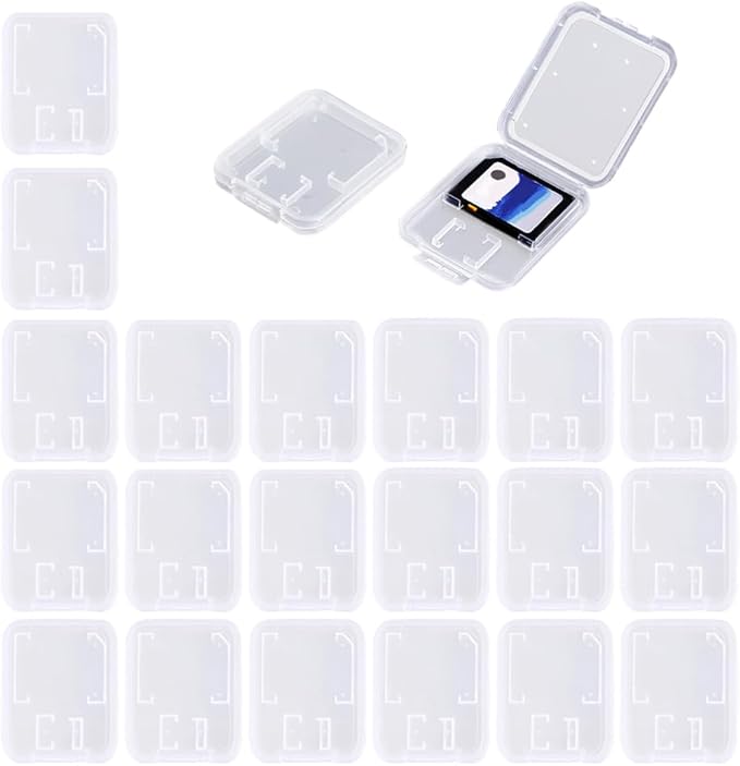 Clear Plastic Memory Card Case Compatible with SD SDHC SDXC Micro SD T-Flash Card (20 PCS) by SteelFever
