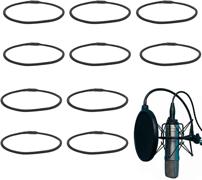 Garneck 10 Pack Microphone Shock Mount Rubber Bands – High Elasticity Replacement Belts Compatible with Most Mic Holders – Universal Vibration Isolator Rings for Studio Recording & Podcasting by GARNECK