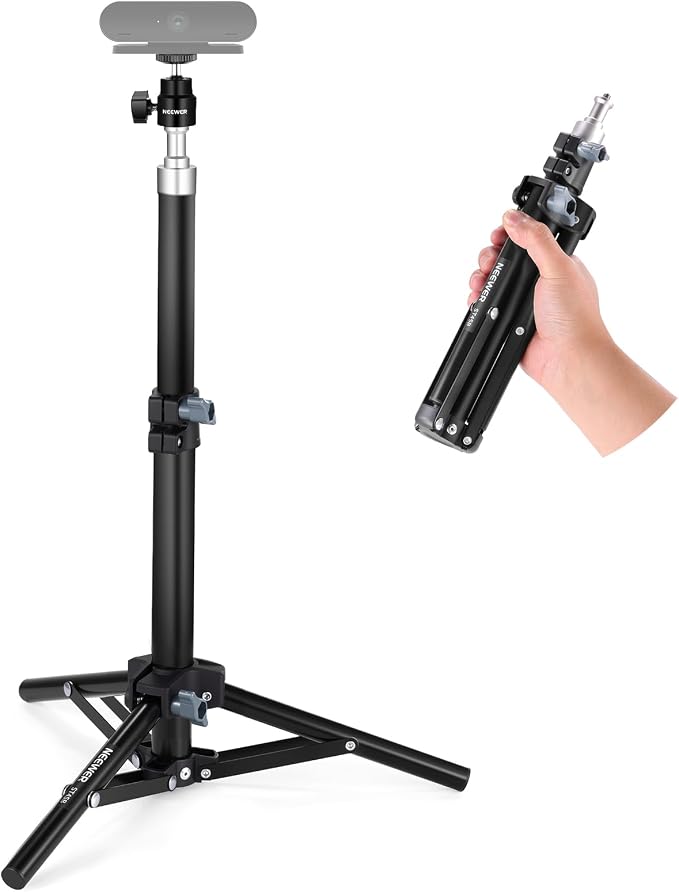 NEEWER Webcam Stand Tripod for Desk, Mini Desktop Tripod with Cell Holder Compatible with Logitech Anker Emeet Webcam Ring Light for Video Recording Live Streaming Zoom Call, Max Load 2.2lb/1kg, ST45B by Neewer