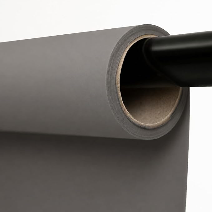 Kate Seamless Paper Backdrop Grey Paper Backdrop for Photoshoot (53''x32.8' Neutral Grey) by KateBackdropforPhotography