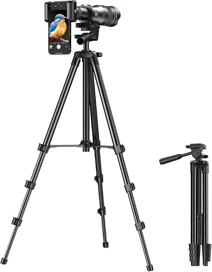APEXEL High Power 60X HD Telephoto Lens, High Power Telephoto Mobile Cell Phone Lens with Extension Tripod and Wireless Remote for iPhone 15 Pro/14 Pro/13 Pro, Samsung and Most Smartphone by Apexel