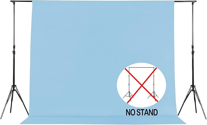 Joccun 6X9 FT Light Blue Backdrop Background for Photography,Polyester Backdrop Curtain Background Screen for Photography,Photoshoot,Video Recording,Studio(6X9ft,Light Blue) - Image 2
