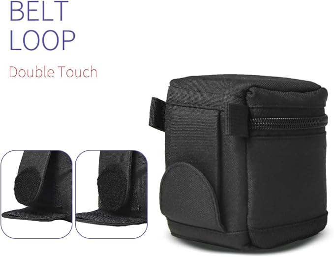 DSLR Lens Case Pouch for Small Camera Lens, Fits Up to 2.76" x 2.95" | Padded Lens Pouch – Water-Resistant, Zip Closure, Shoulder Strap, Fits Small DSLR Lenses, Ideal for Travel & Storage - Image 5