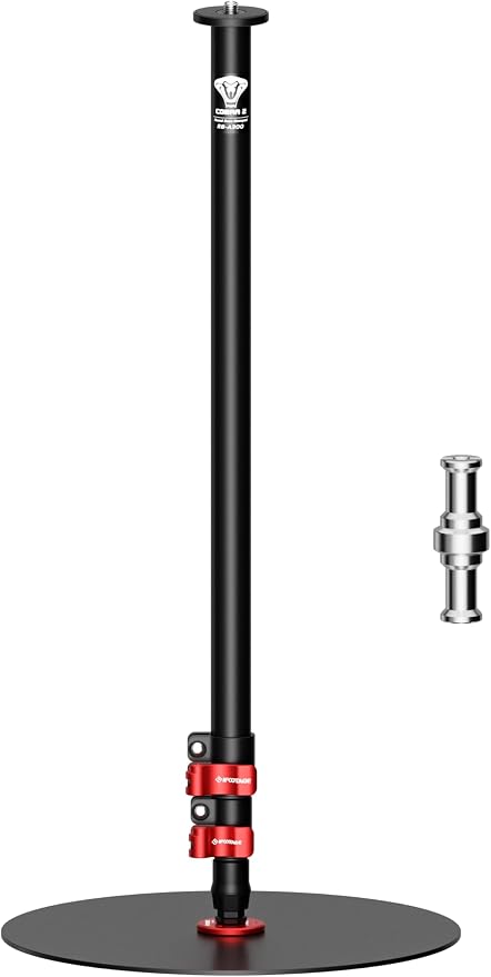 IFOOTAGE A300 Round Base Monopod 60" Camera Tripod Stand | Studio Stand with Light Adapter 1/4" & 3/8" Screw for Camera Light Webcam Live Streaming Vlogging, Payload 10KG/22LB by IFOOTAGE
