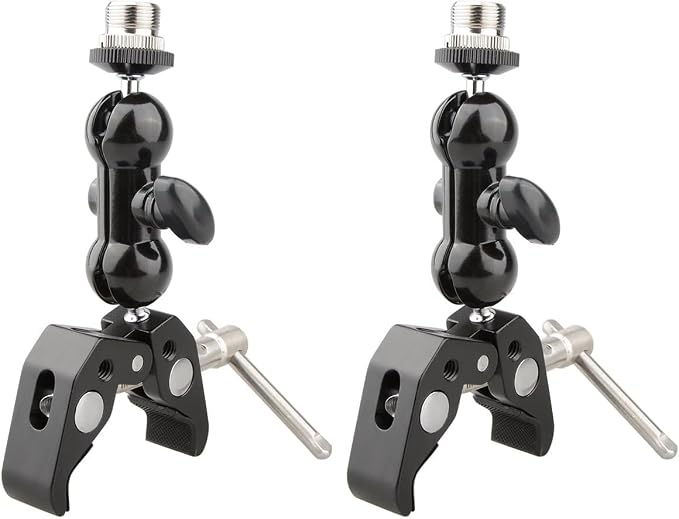 CAMVATE Crab clamp & Mini Ball Head Camera Mount for Microphones - 1196 (Pack of 2) by CAMVATE