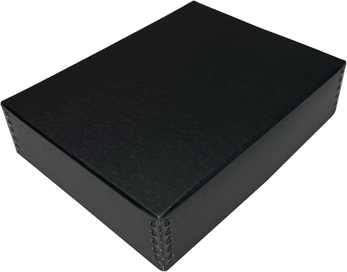 Lineco Museum Archival Storage Box, Drop Front, 9.75x12.75x3 in, Black | Acid-Free with Metal Edge, Preserves Picture Longevity, Organize Photos, Newspapers, Prints, Documents, Crafts, DIY by Lineco