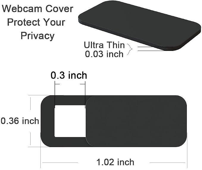 Webcam Cover Slider, Laptop Camera Cover 0.02in Ultra-Thin fits Echo Spot Smartphones Tablets Macbooks Computers Desktops with Strong Adhensive, Protecting Privacy and Securtiy - Image 2