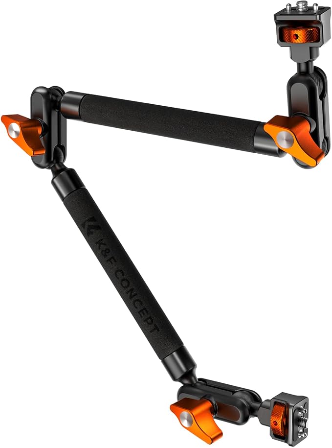 K&F CONCEPT 22" Magic Arm, Overhead Desk Camera Arm Mount, Long Articulating Friction Boom Arm for Phone, Action Camera, LED Light, Microphone by KFCONCEPT