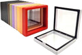 12 PCS Dual-Color Packaging Box 3D Floating Frame Display Stand, Color-Matching Packaging Display Box, Transparent Window Jewelry Case, PE Film Anti-Oxidation Storage Case. (Mixed Multi-Color) by Unknown
