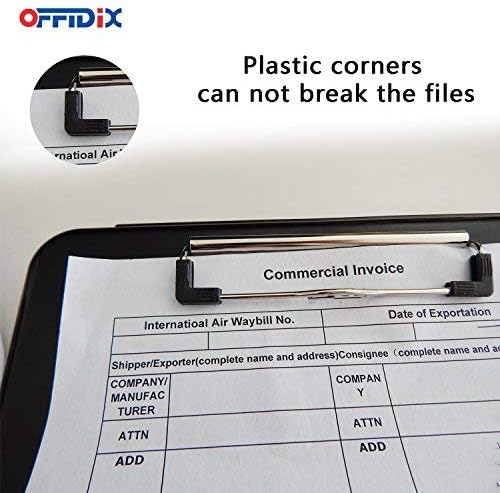 OFFIDIX Clipboard Storage Box,Plastic Paper Holder Storage Clip Board Ideal for School,Letter Size Slim-Case Home and Office Use Memo Clipboard,Black - Image 6