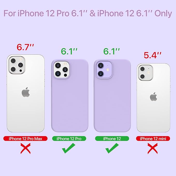 Miracase Silicone for iPhone 12 Case and iPhone 12 Pro Case, Violet | Liquid Silicone Gel Rubber Shockproof Drop Protection Phone Case for iPhone 12/12 Pro 6.1 inch - Image 2